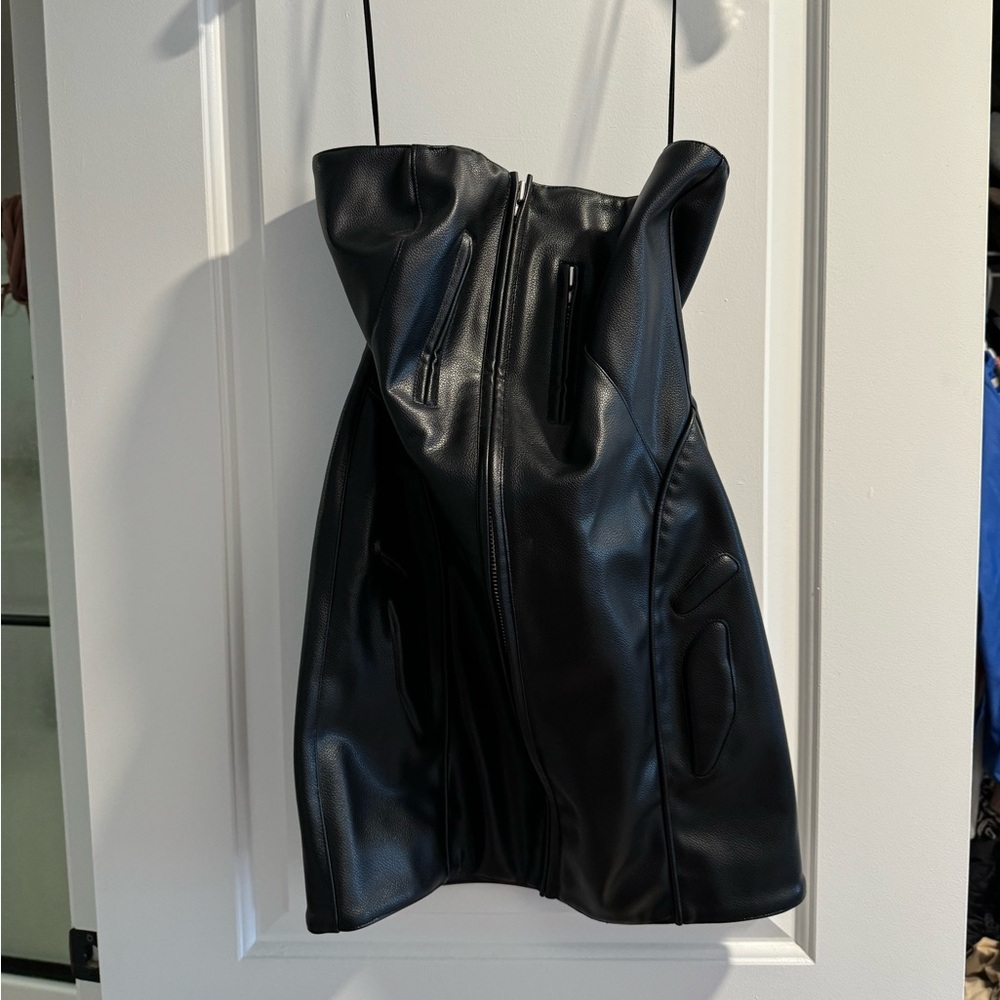 KHY Leather strapless dress- MEDIUM